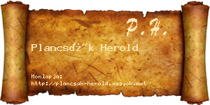 Plancsák Herold névjegykártya